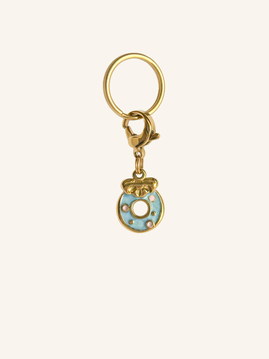 Blue donut charm for equestrian accessories