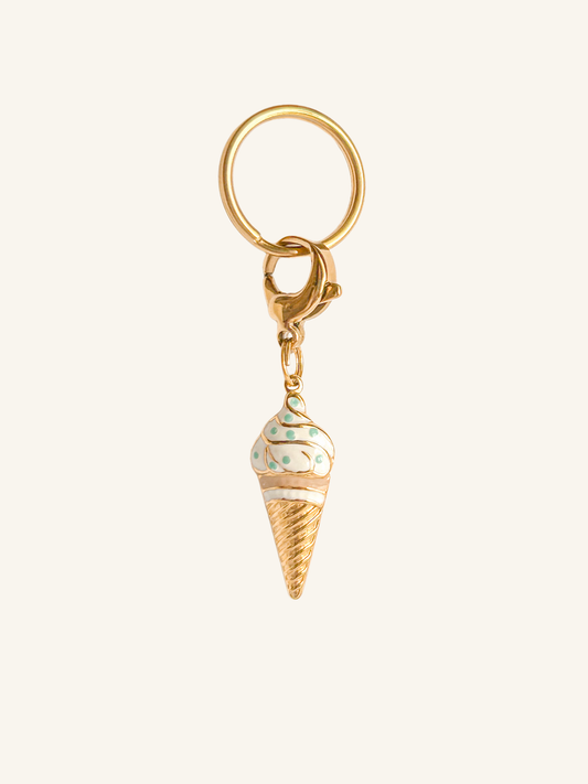 Blue ice cream equestrian charm with gold details for horse bridle