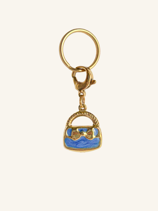 Blue purse gold equestrian charm for bridle and horse accessories