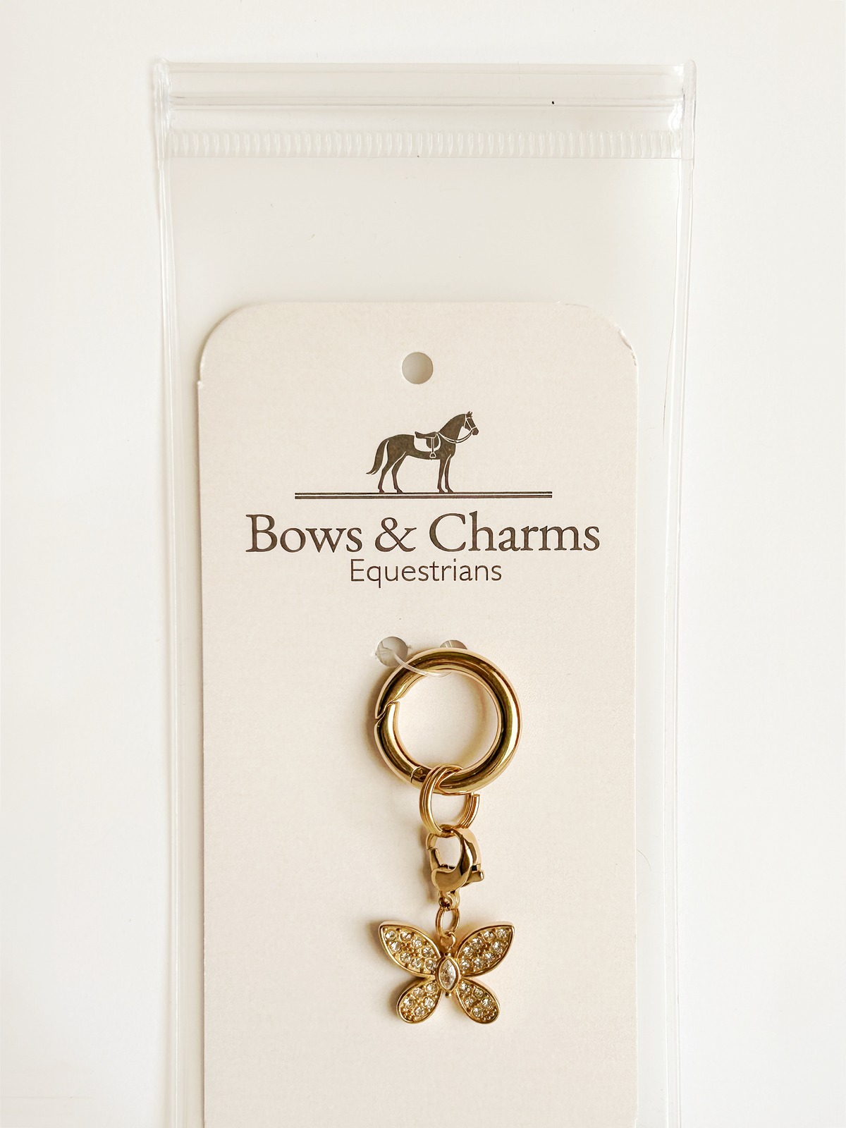 Gold butterfly equestrian accessory for riding bags and bridles