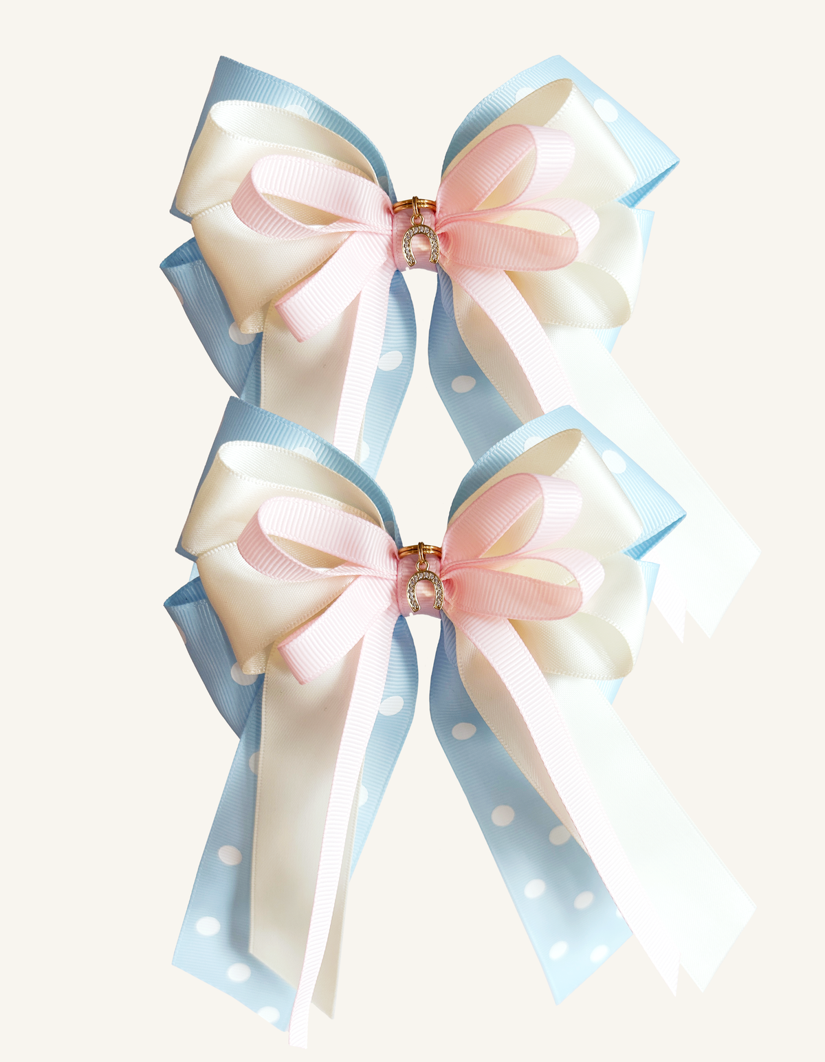Cotton Candy pastel equestrian show bows for young riders