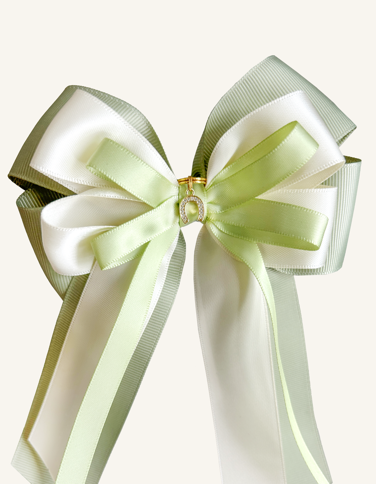 Emerald Whisper equestrian bows for braided hair