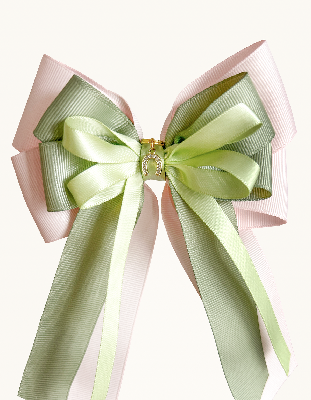 Handmade blush pink equestrian hair bows