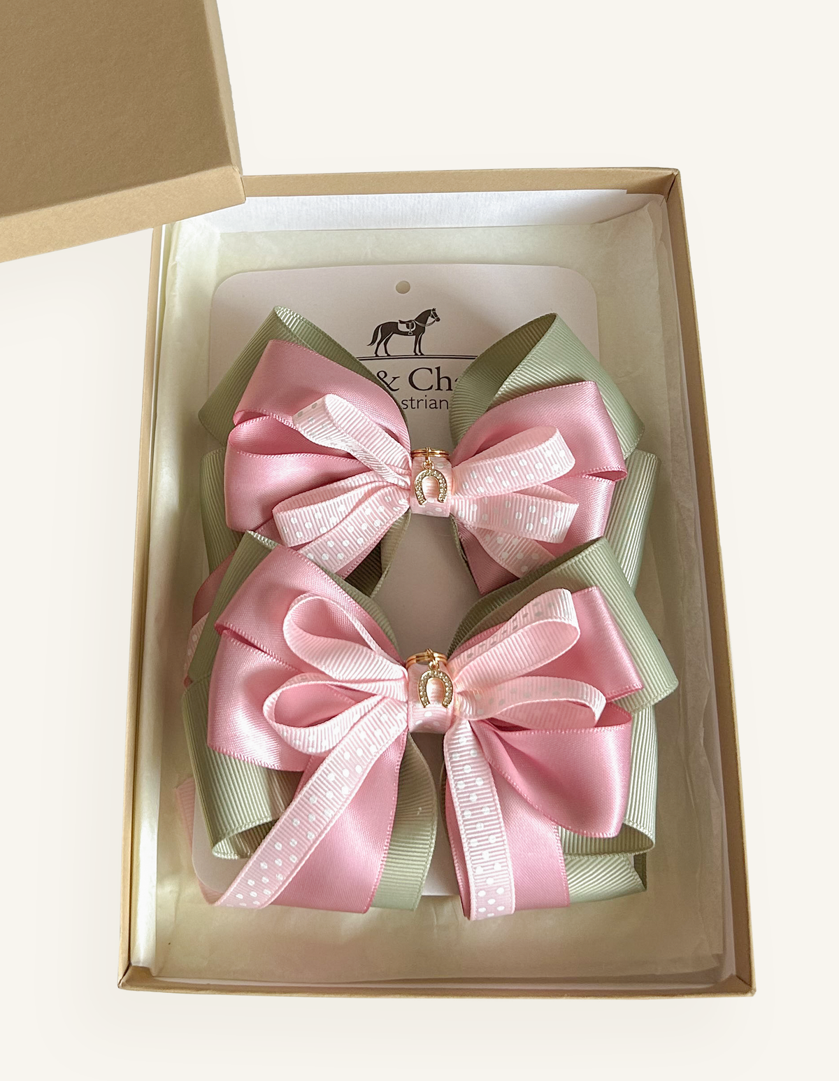 Garden Confetti horse show bows in Bows & Charms gift box
