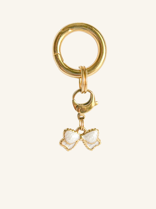 Gold bow equestrian charm for horse bridle and riding accessories