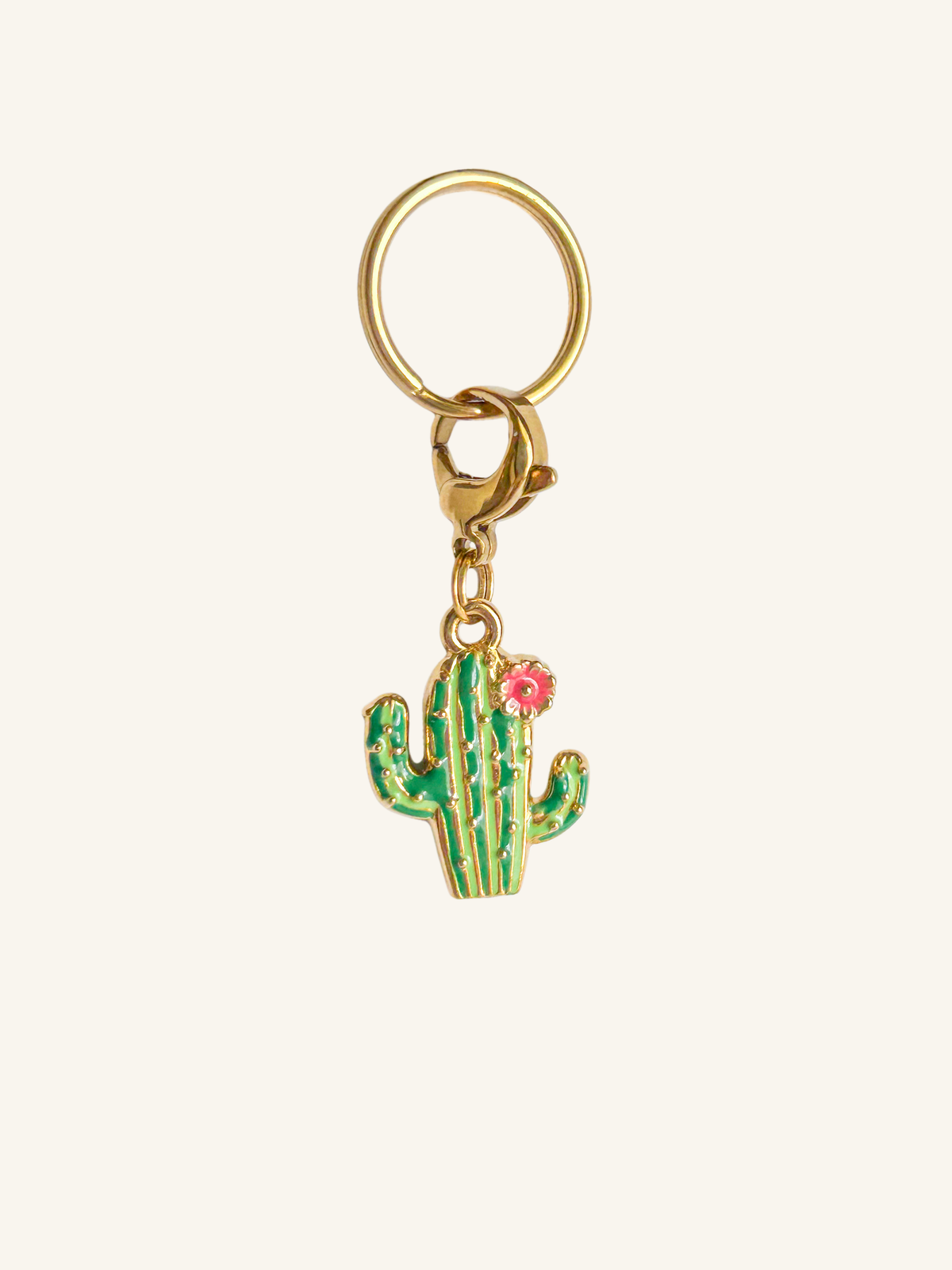 Gold cactus charm for equestrian accessories