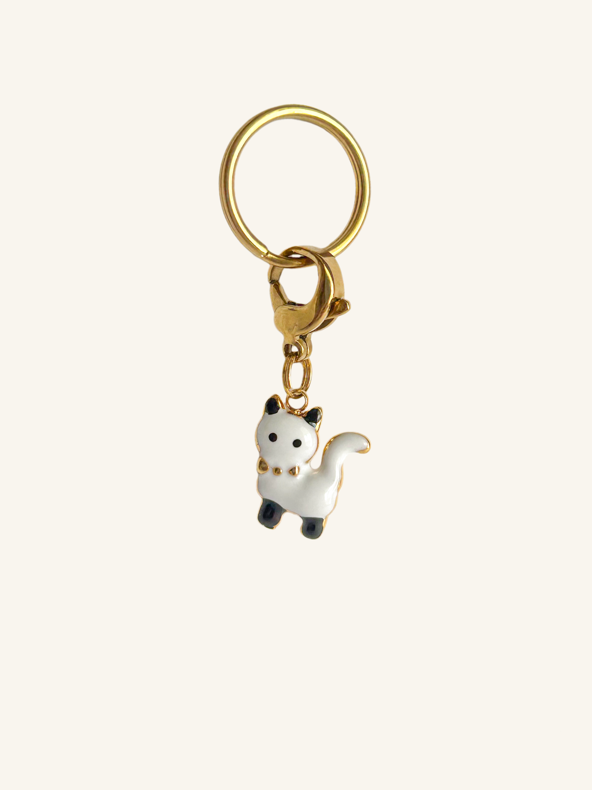 Gold cat charm for equestrian accessories