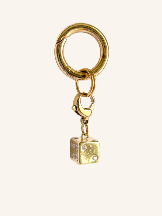 Gold dice equestrian charm for horse bridle and riding accessories
