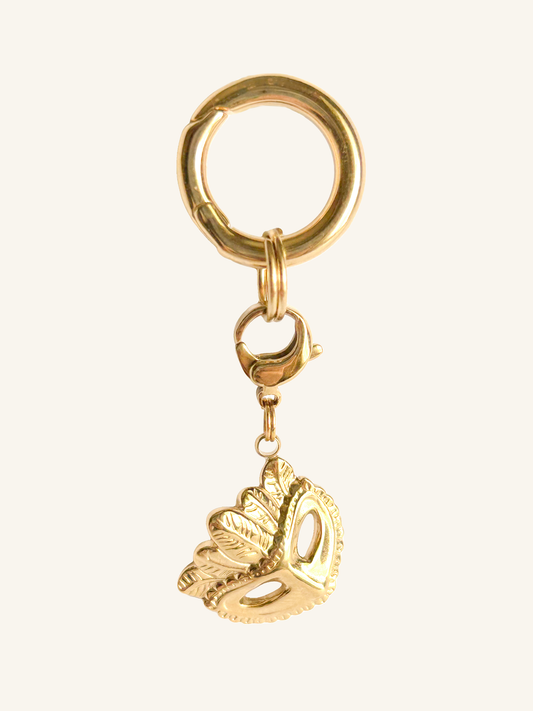 Gold mask equestrian charm for horse bridle and riding accessories