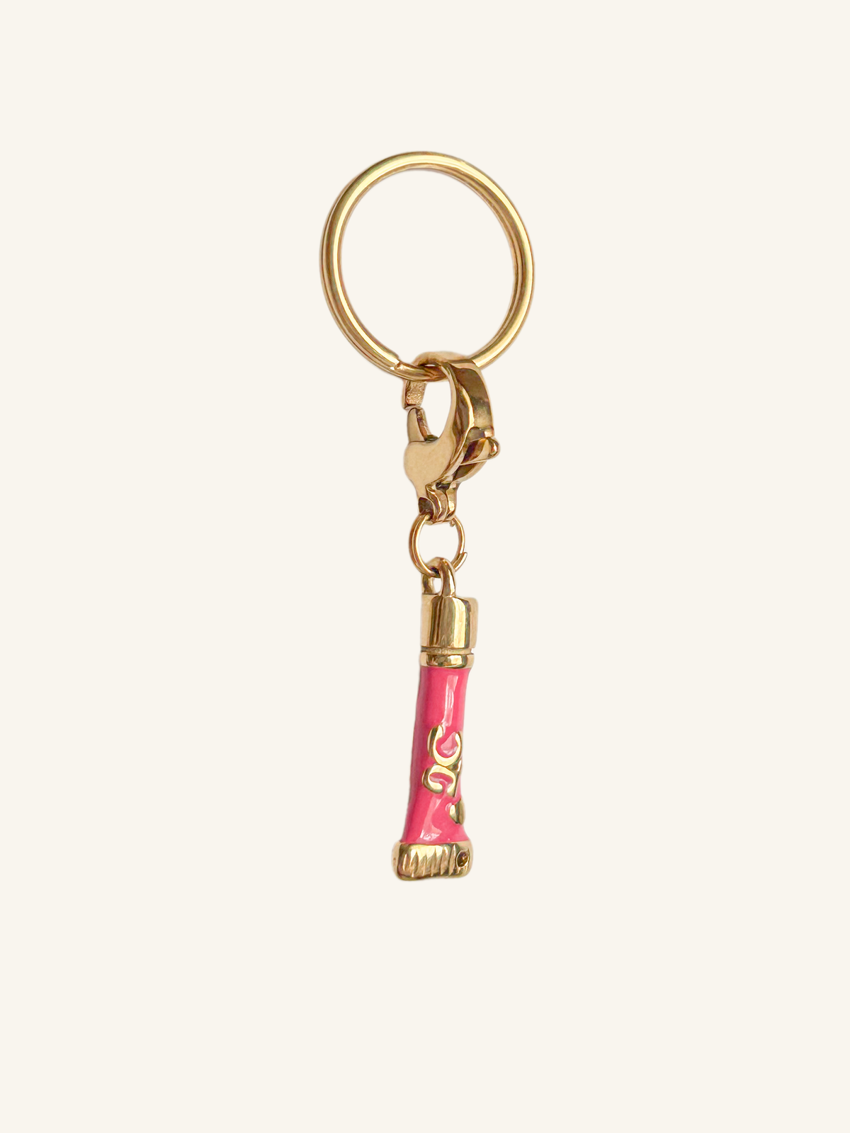 Lip gloss gold equestrian charm for bridle and horse accessories