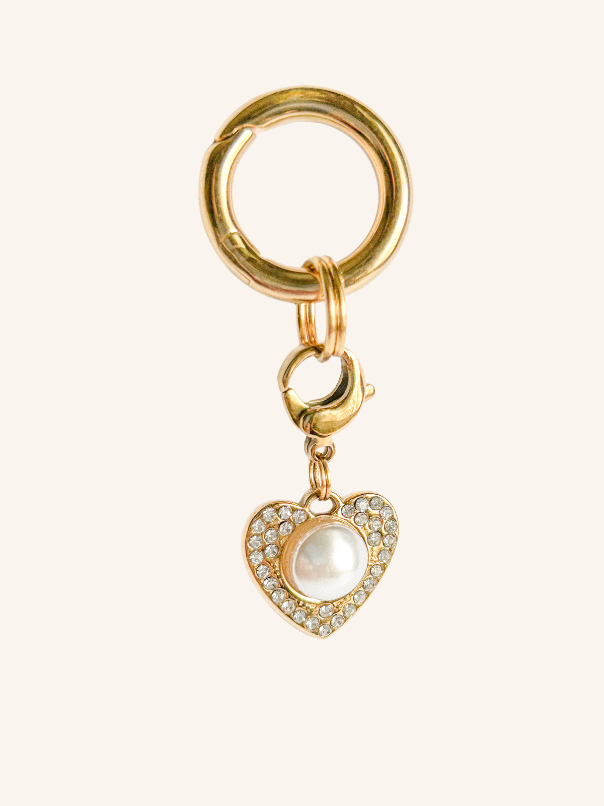 Pearl heart equestrian charm for riders and horse shows